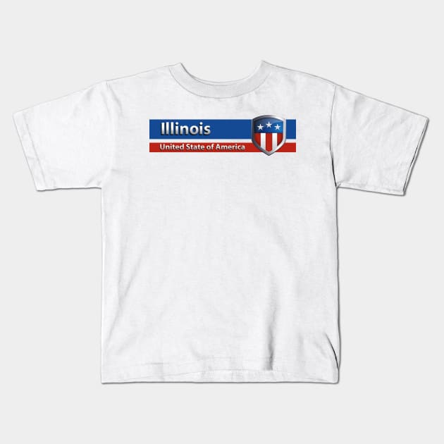 Illinois - United State of America Kids T-Shirt by Steady Eyes